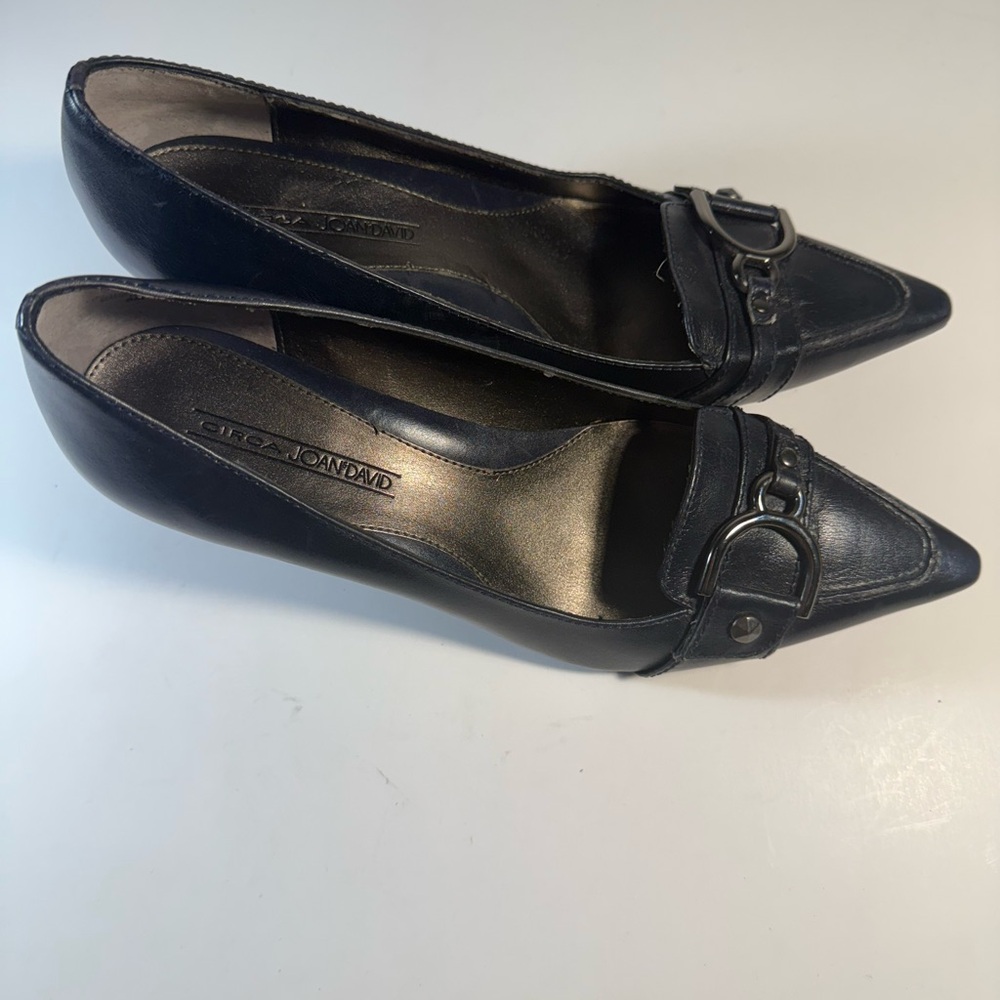 Circa Joan & David Couture heels, ladies blue pointy  dress shoes. Size 8